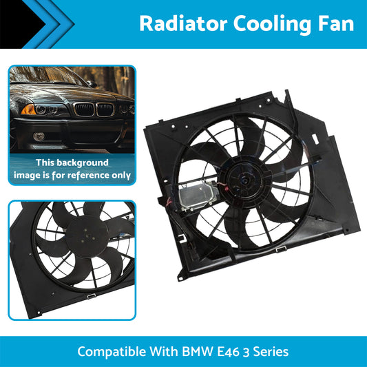 Radiator Cooling Fan Suitable for BMW E46 with control mod and brush motor