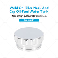 2inch Aluminium Alloy-Weld On Filler Neck And Cap Oil-Fuel Water Tank Sliver