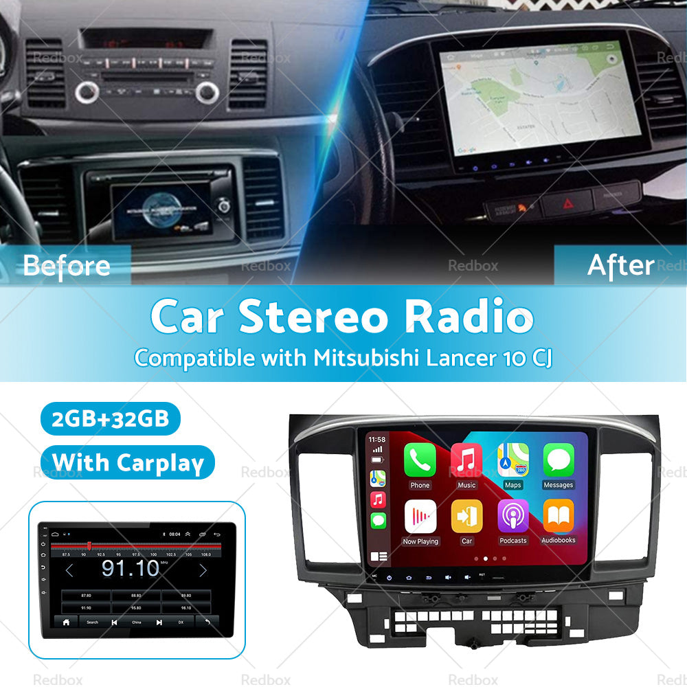 32GB 10. 1inch Carplay Radio Head Unit GPS Navi Suitable for Mitsubishi Lancer 10 CJ