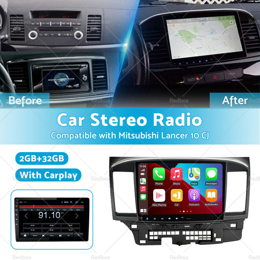 32GB 10.1inch Carplay Radio Head Unit GPS Navi Suitable for Mitsubishi Lancer 10 CJ