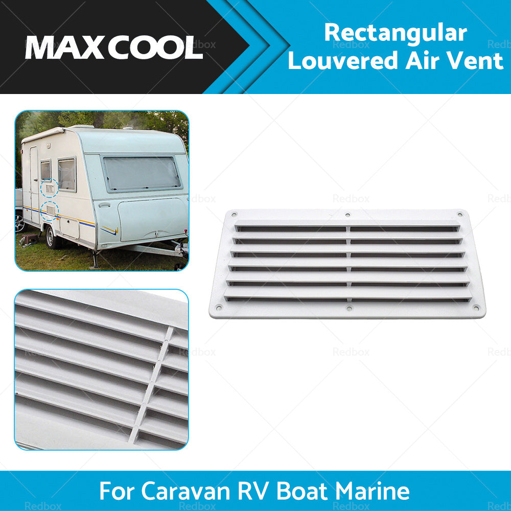 Rectangular Louvered Air Vent or Dent Vent For Caravan RV Boat Marine 260 x 125mm