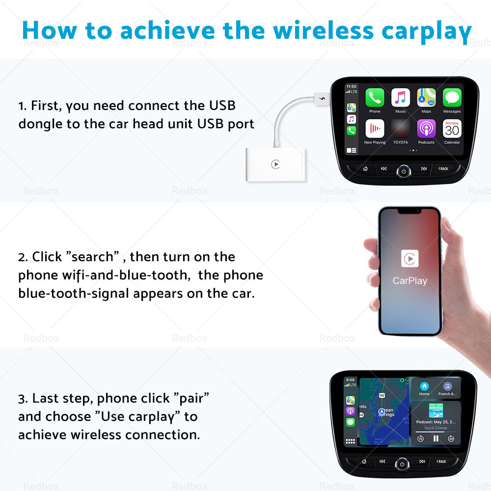 Wireless CarPlay Adapter for iPhone Apple CarPlay Dongle for OEM Wired CarPlay