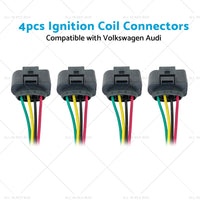 4PCS Ignition Coil Connector Repair Harness Plug 1J0973724 Suitable For VW Audi