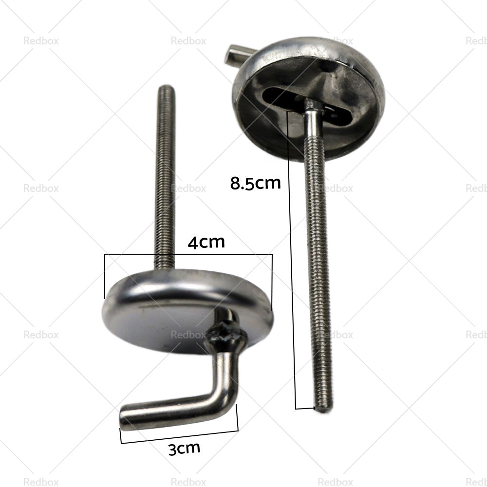 2PCS Toilet Seat Fix Fitting Stainless Back To Wall Replace Quick Release Hinges