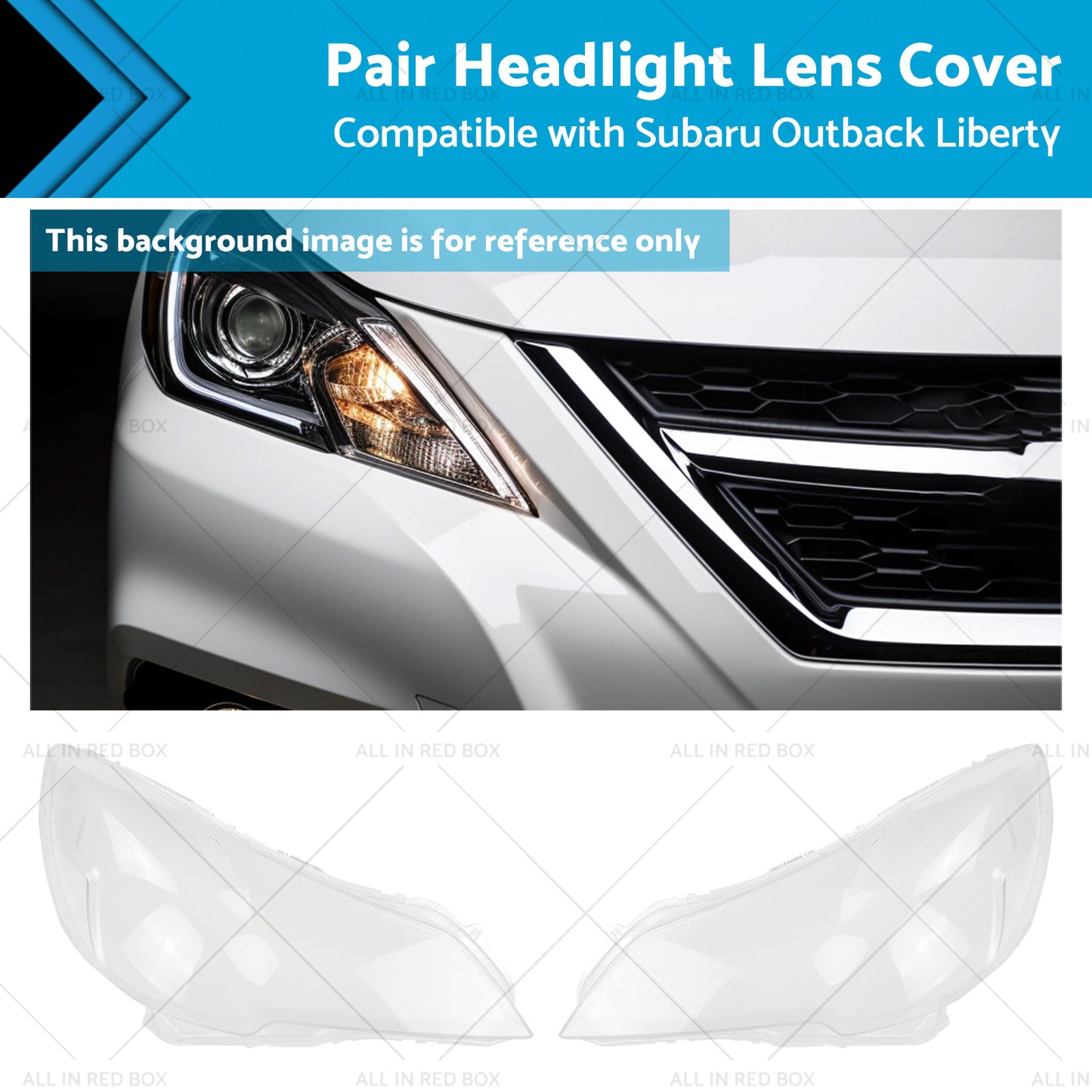 2x Headlight Lens Cover Replacement Suitable for Subaru Outback Liberty 10-14