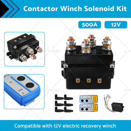 500A 12V HD Electric Contactor Winch Solenoid Twin Wireless Remote Recovery 4x4