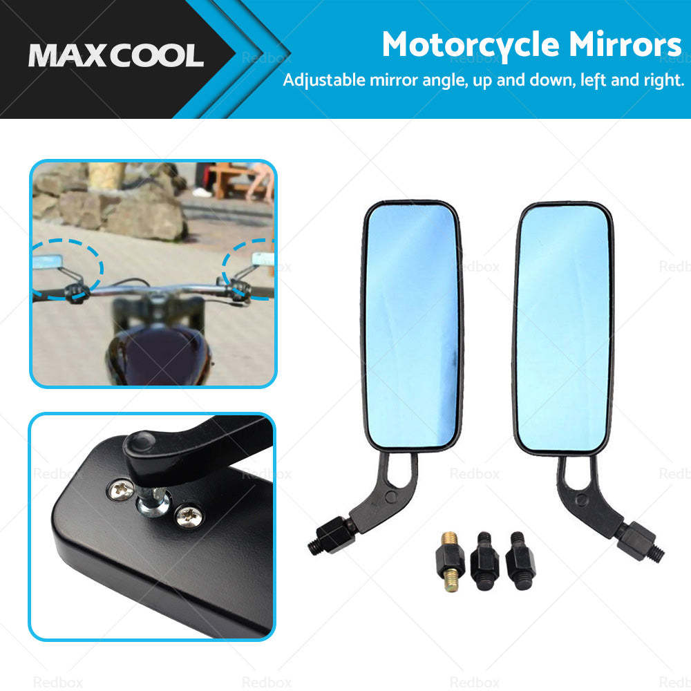 2x 8 10mm Motorcycle Mirrors Suitable For Chopper Cruiser Bobber Cafe Racer