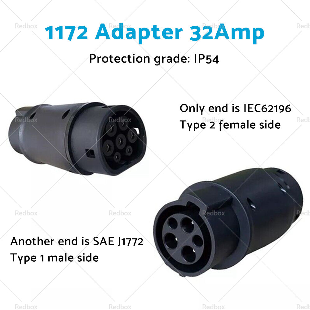 EVSE EV Adaptor 32A J1772 Type 1 to Type 2 Plug EV Adapter, Electric Cars V A3Y2