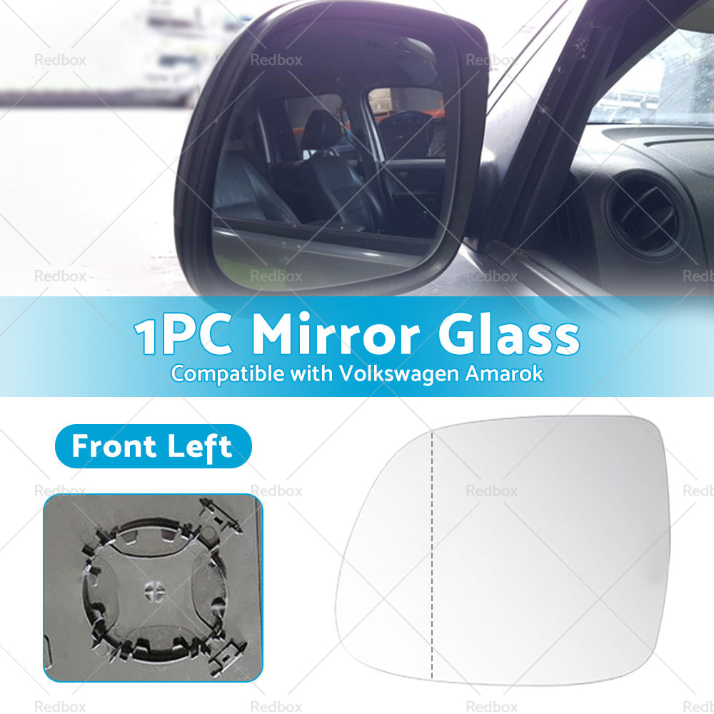 Suitable for VW AMAROK 2010-2018 Left Side Mirror Glass With Heated Convex base