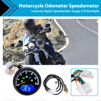 Universal Digital Motorcycle Odometer Speedometer Tachometer Gauge LCD Backlight