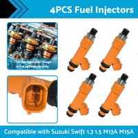 4PCS Fuel Injector 297500-0120 Suitable for Suzuki Swift 1. 3 1. 5 M13A M15A 05-16