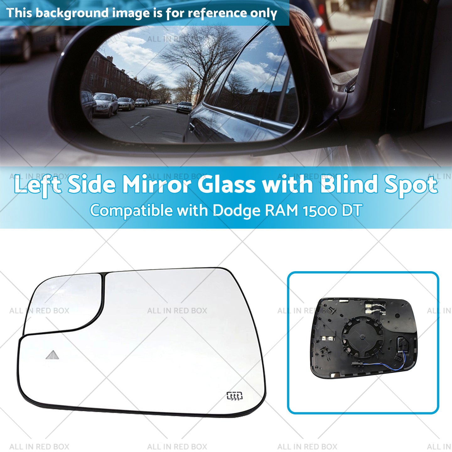 {{ Mirror Glass with Blind Spot Left Side Suitable for Dodge RAM 1500 DT 19缂佲剝寮22 }} - Buy Car Parts Online at {{ Kaka Auto Parts }}.