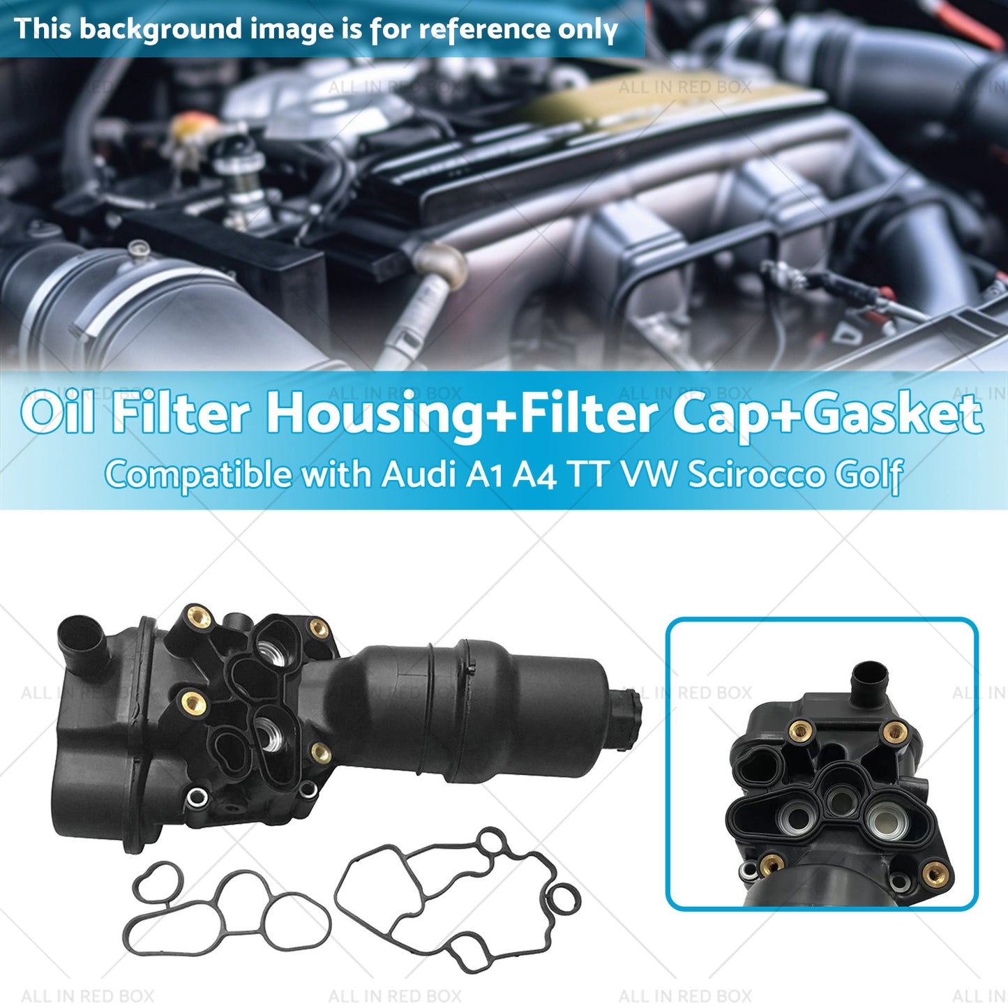 Oil Filter Housing with Gasket Suitable For VW Audi Seat 2. 0 TFSI 06F115397H