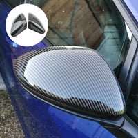 2x Carbon Fiber Mirror Caps Fits For Volkswagen VW Golf MK7 Mk7.5 TSI TDI GTI R