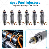 6PCS Fuel Injectors 093500-1810 23600-48011 Suitable For Toyota 2B B 2J 2H