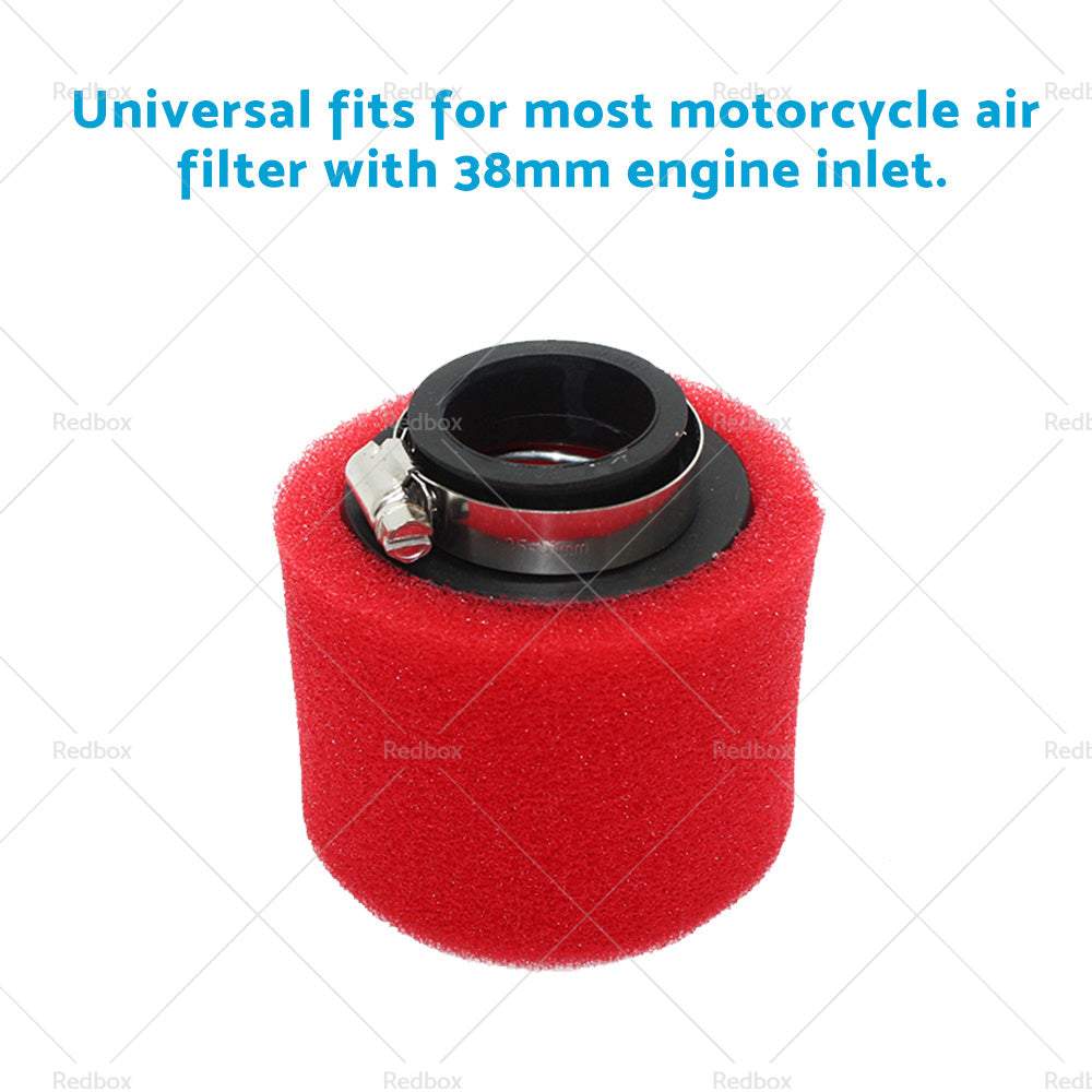 RED 38mm Foam Pod Air Filter Cleaner For 125cc PIT PRO Quad Dirt Bike ATV Buggy