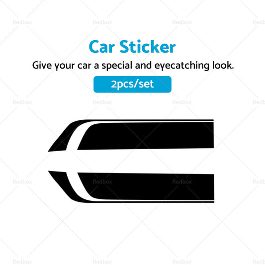 2pcs Wide Black Racing Car Hood Stripe Decal Auto Vinyl Bonnet Sticker Universal