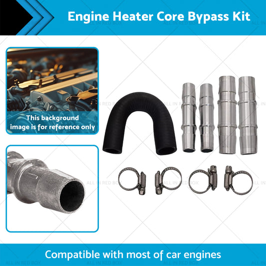 Car Engine Heater Core Bypass Kit 5 or 8in 3 or 4in Hose Fitting Aluminum For Most