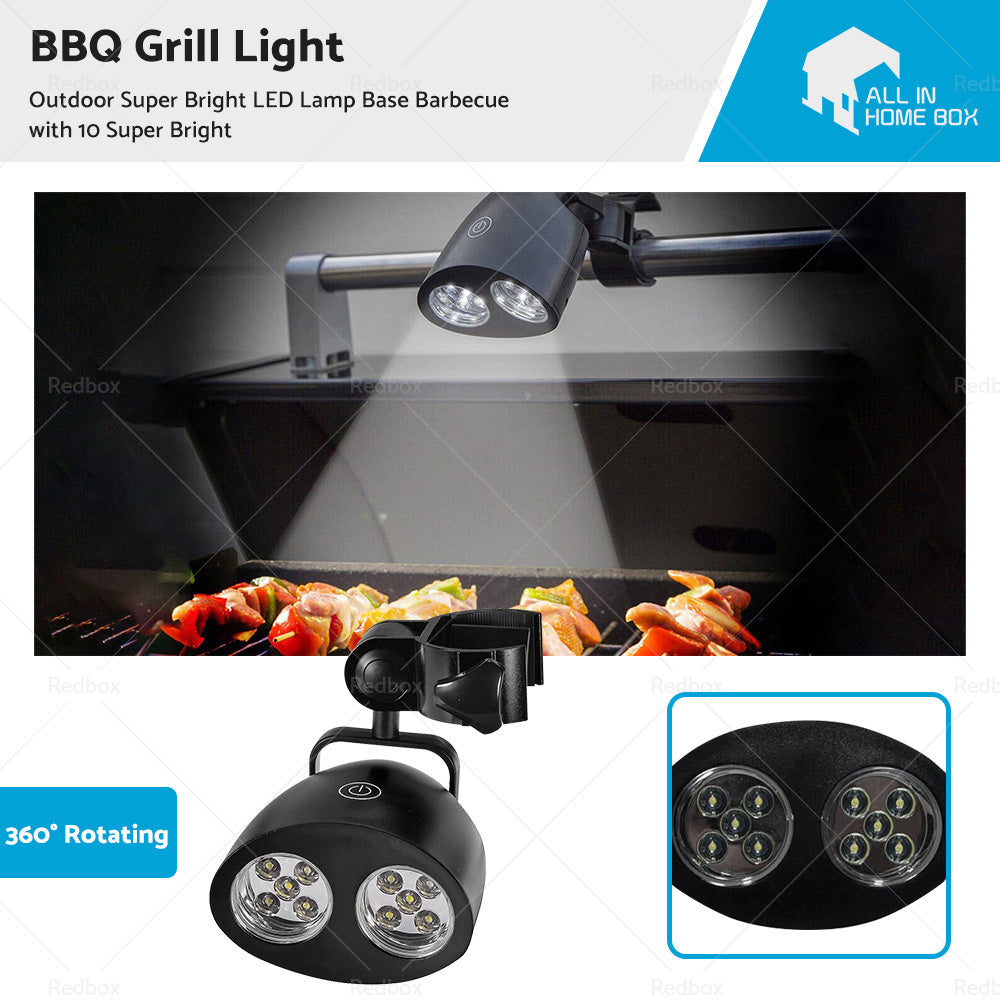 BBQ Grill Light Outdoor Super Bright LED Lamp Base Barbecue with 10 Super Bright