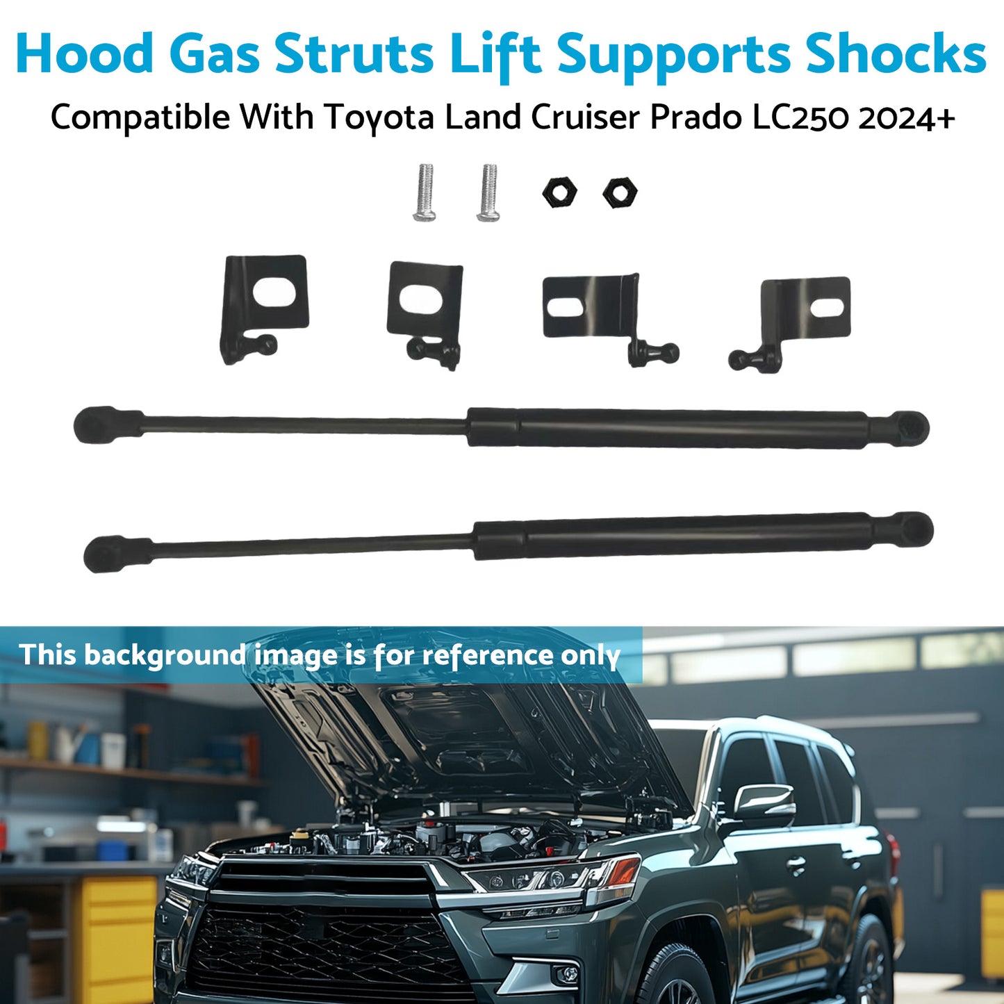 {{ Hood Gas Struts Lift Support Shocks Suitable For Toyota Land Cruiser Prado LC250 }} - Buy Car Parts Online at {{ Kaka Auto Parts }}.