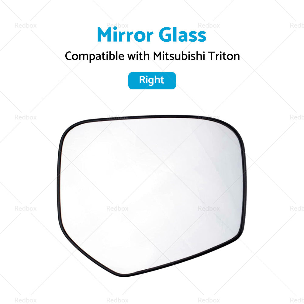 FRONT RIGHT SIDE MIRROR GLASS W  BACK PLATE SUITABLE FOR MITSUBISHI TRITON 06-15