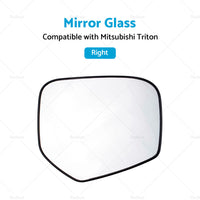 FRONT RIGHT SIDE MIRROR GLASS W  BACK PLATE SUITABLE FOR MITSUBISHI TRITON 06-15