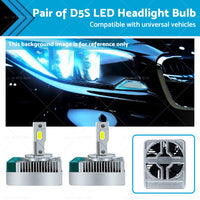 2pcs D5S LED Headlight Bulbs Conversion Kit Replace HID Xenon Lamps 6000K 90W