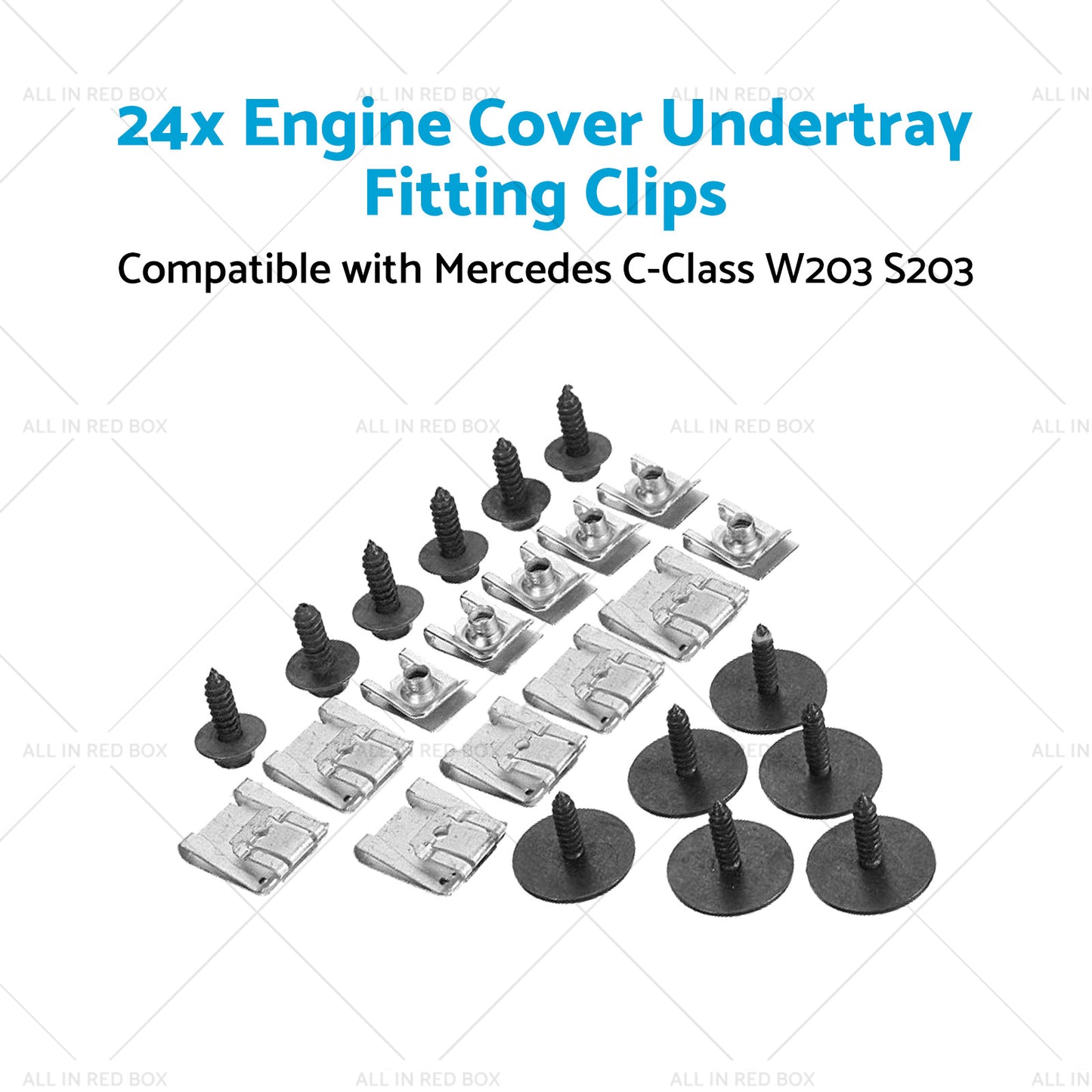 24x Engine Cover Undertray Fitting Clips Suitable for Mercedes C-Class W203 S203