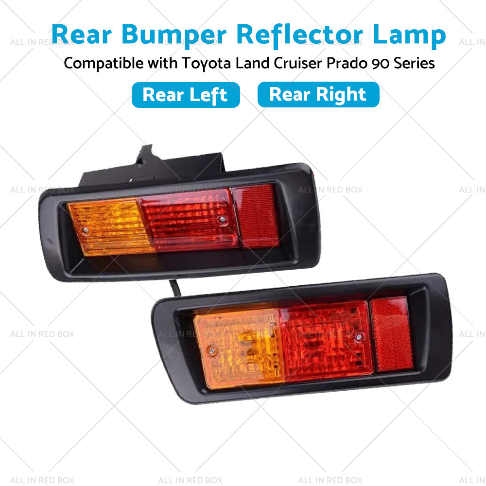 2x Rear Bumper Light Reflector Lamps Suitable for Land Cruiser Prado J90 95 LR