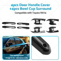 Carbon Fiber Door Handle Cover  Surrounds For Toyota RAV4 Hybrid Edge 2019-2023