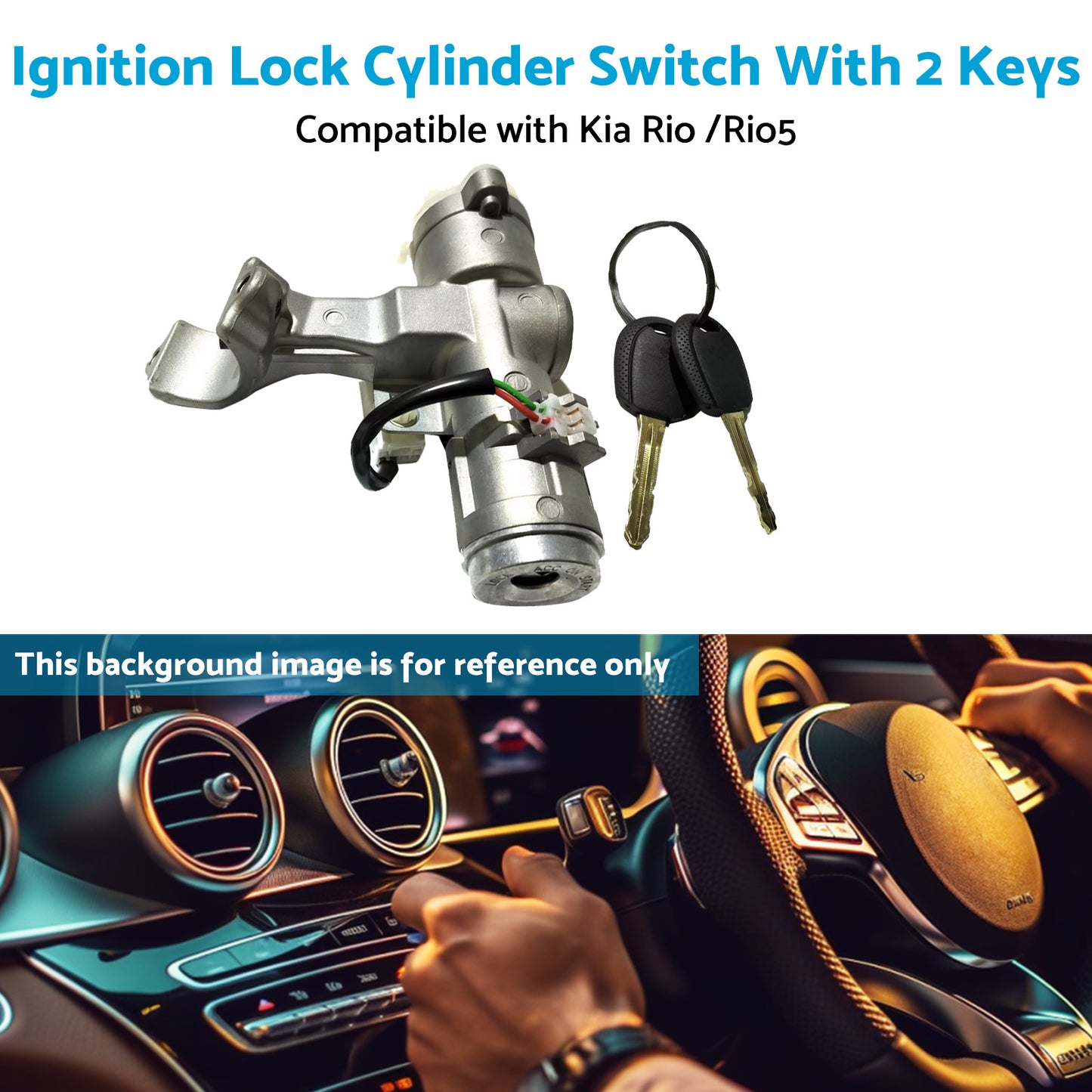 {{ Suitable For Kia Rio 06-09 Ignition Lock Cylinder Switch With 2 Keys 819001GB00 }} - Buy Car Parts Online at {{ Kaka Auto Parts }}.