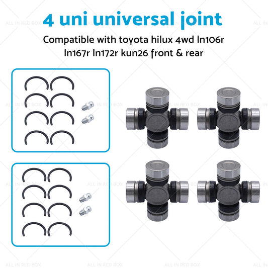 4 UNI UNIVERSAL JOINT SUITABLE FOR TOYOTA HILUX  LN106R LN167R LN172R FRONT and REAR