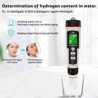 Portable 4 In 1 Hydrogen-Rich Test Pen PH ORP TEMP Water Quality Meter Tester