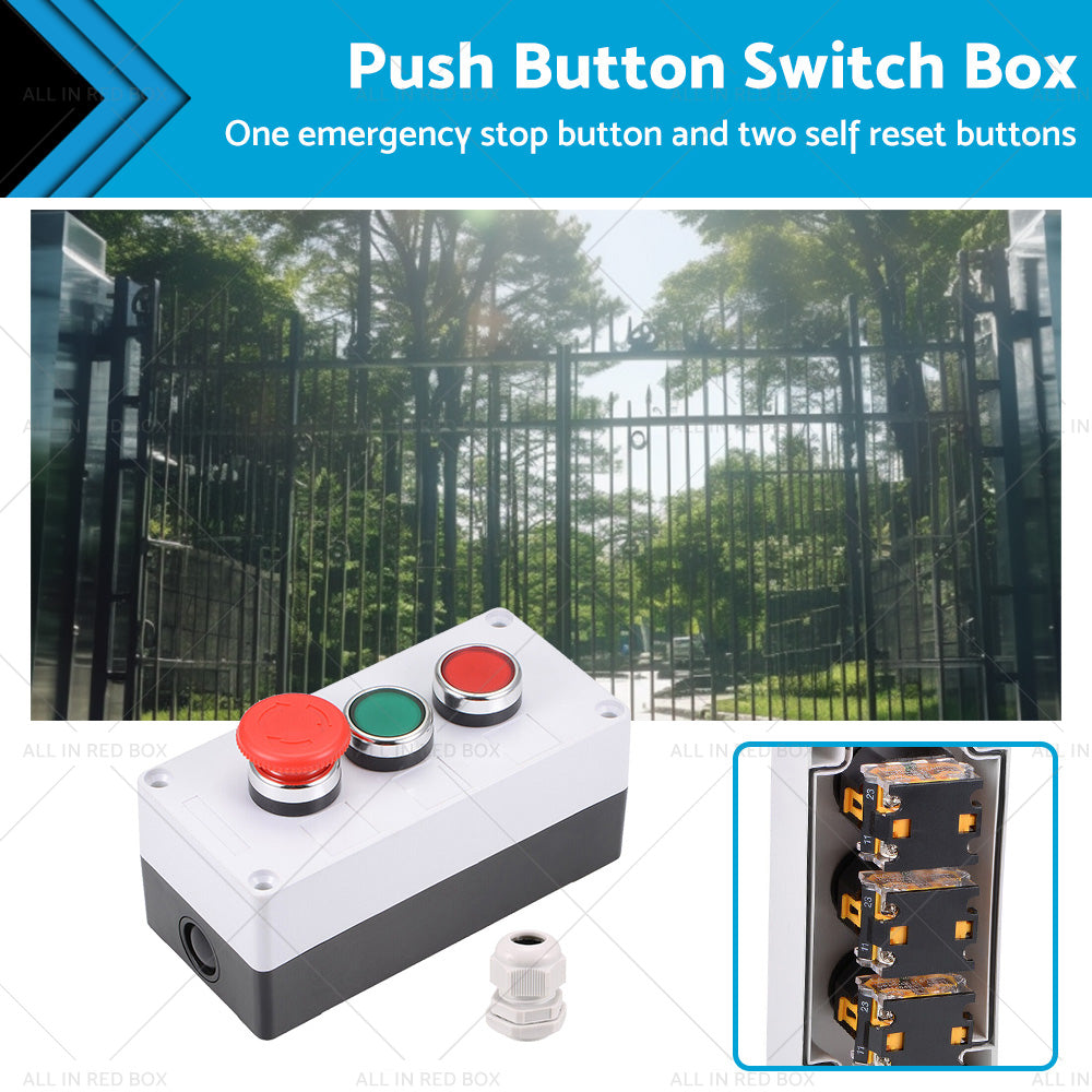 Push Button Switch Box Momentary NO NC Red Green Switches and Emergency Stop