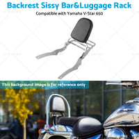 Backrest Sissy Bar Luggage Rack Suitable for Yamaha V-Star 650 Custom XVS650