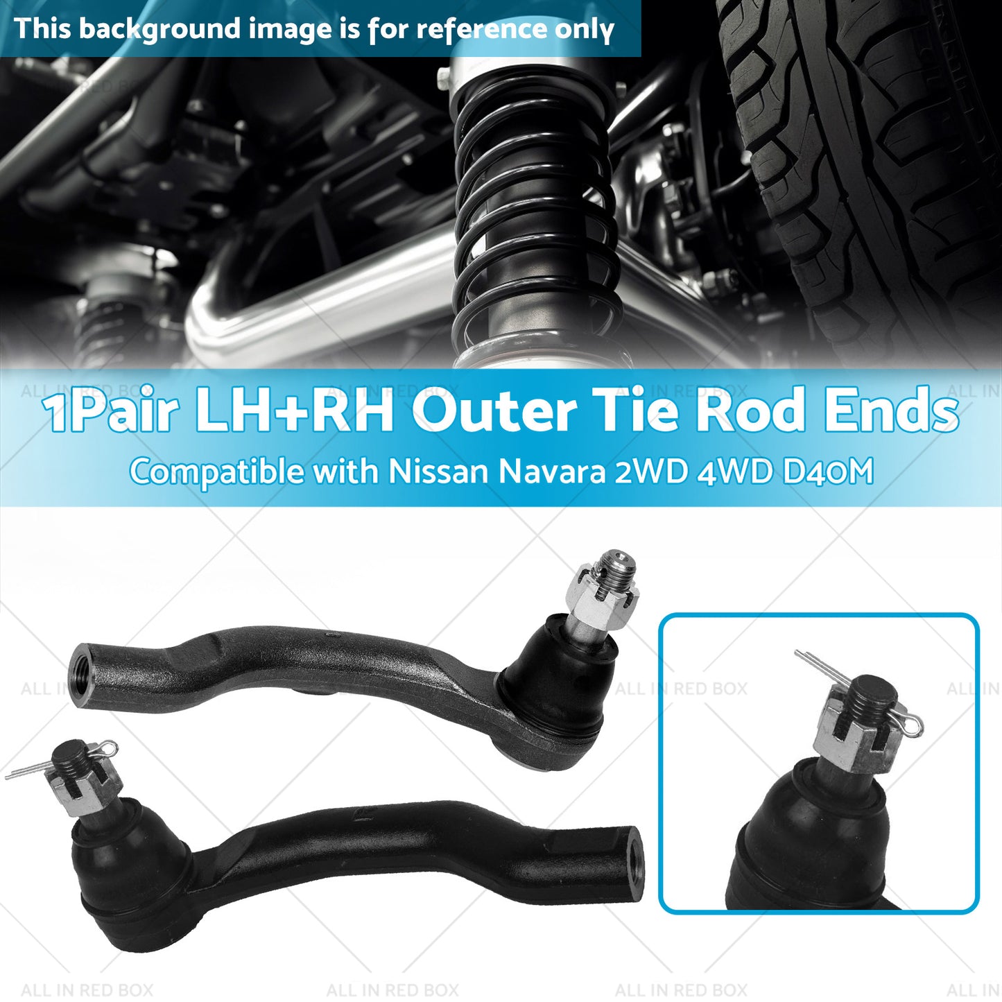 2x LH+RH Outer Tie Rod Ends Suitable for Nissan Navara 2WD 4WD D40M Chassis VSK