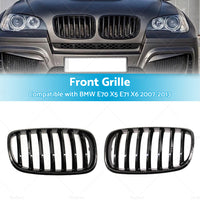 Front Bumper Kidney Grill Grille Gloss Suitable For BMW E70 X5 E71 X6 2007-2013