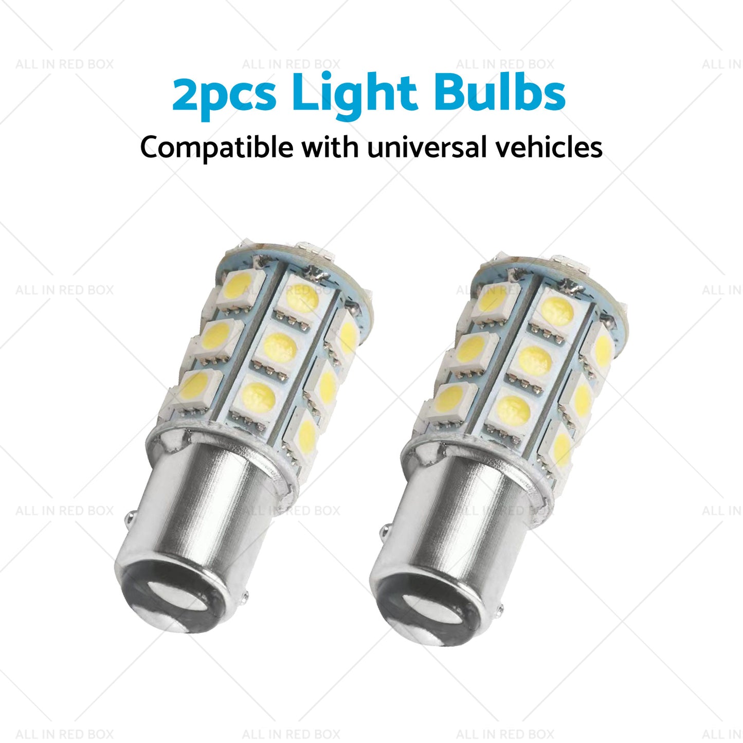 2x 12V BA15D LED White 27 SMD 5050 For Caravan Car Auto Indicator Signal Light