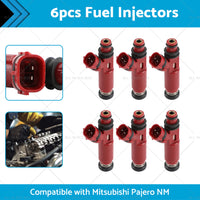 6PCS Fuel Injectors Suitable For Mitsubishi Pajero NM 6G74 3. 5 V6 00-04 MD357267