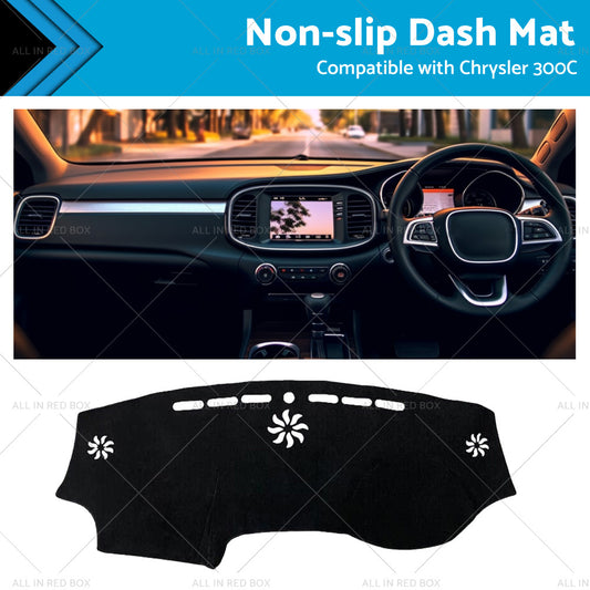 Black Non-Slip Dash Mat Suitable For Chrysler 300C 2012-2022 Dashboard Cover