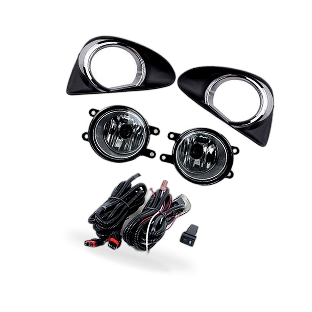 Fog Light Cover with LED Lens Suitable for Toyota Yaris Vios 2013-2014 Chrome - BD1
