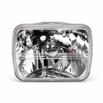 compare product 7 Inch Square Headlight Diamond Look Plastic Lens Set Suitable for Jeep Wrangler