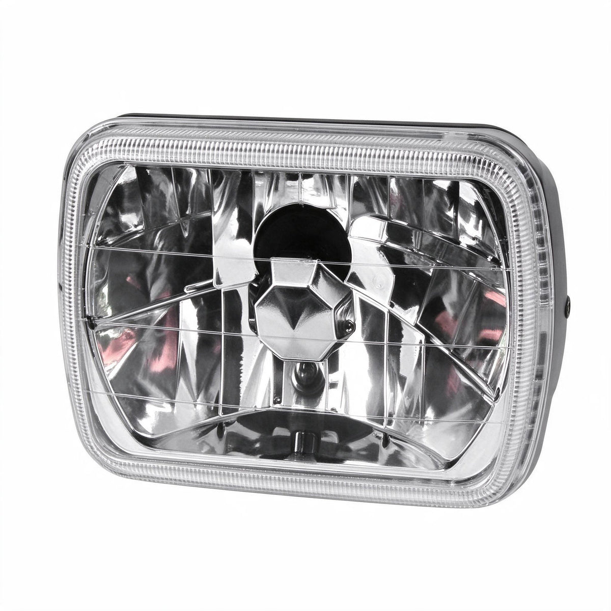 7" Square Head Lamp Set Clear Lens LED Globes Suitable for Jeep Wrangler Land - BD2