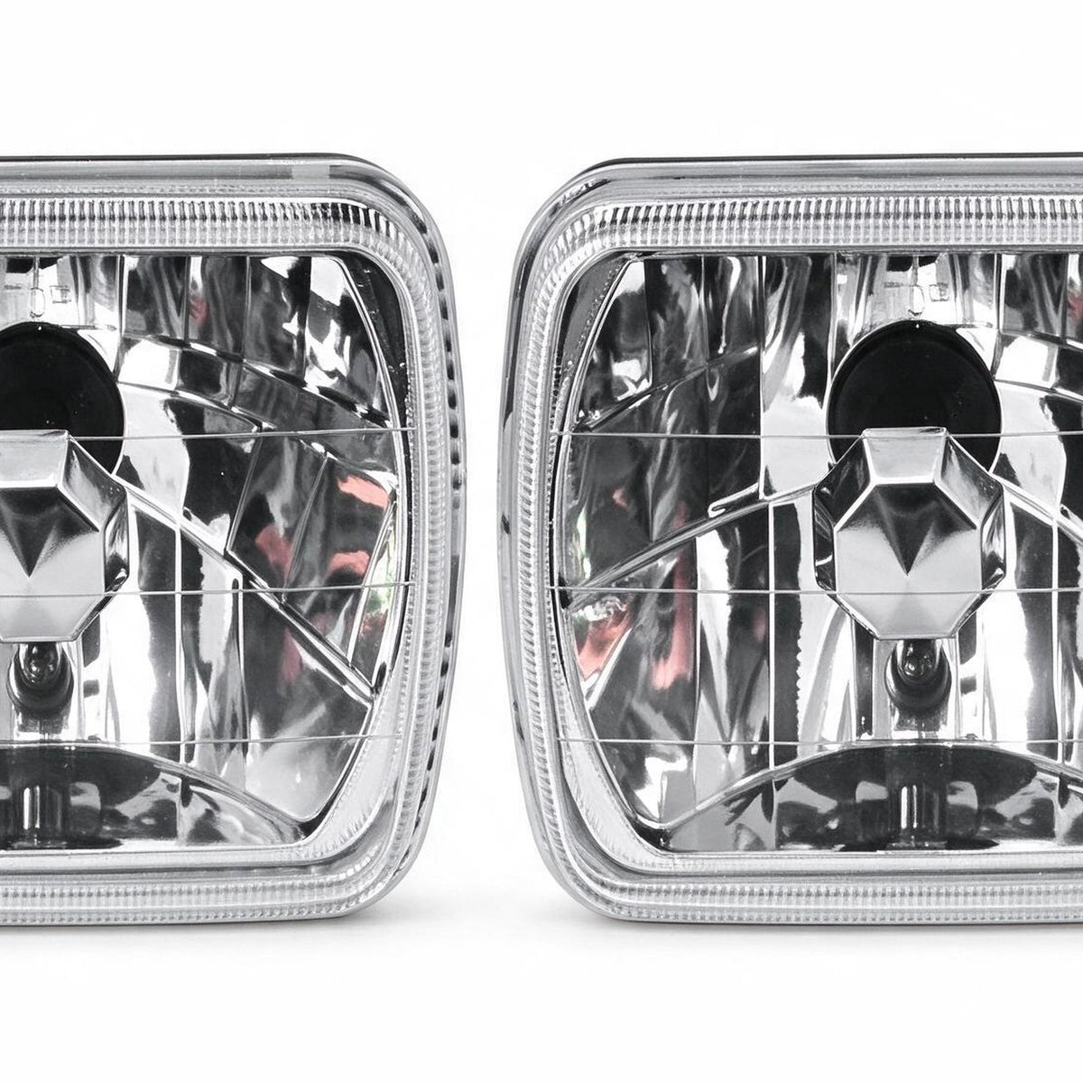 Square 7x5 Inch Head Light Clear Set LH RH Suitable for Chevrolet C10 K10 Blazer - XQ1