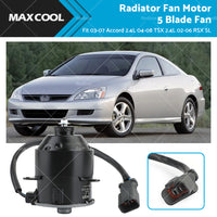 Radiator Fan Motor 5 Blade Fan Fit Accord CM 2. 4L 03-07 CP 04-08 2. 4L 02-06 RSX