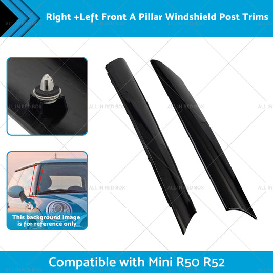 Left+Right Windshield A Pillar Post Trim Molding Suitable for Mini Cooper 02-08