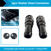 2x Heater Hose Connector B45561240A Suitable for Mazda 3 6 323 RX-7 Tribute MPV