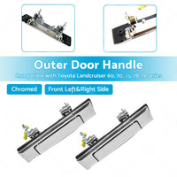 Pair of Chrome Door Handles Suitable For Toyota Land Cruiser 60 / 70 / 75 / 78 / 79 1980-2007