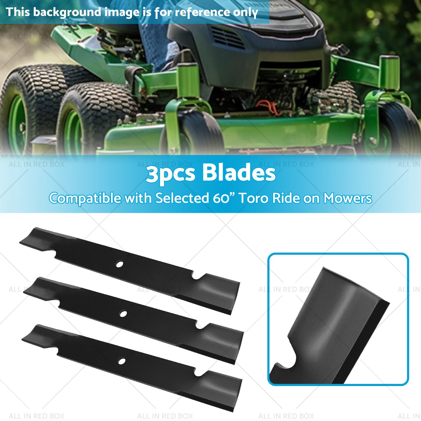 3x Blades Suitable For Selected 60inch Toro Ride on Mowers 18931 9383 105-7718-03