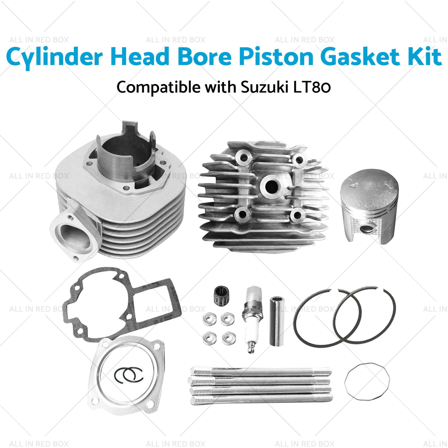 Cylinder Head Bore Piston Gasket Kit Suitable for 87-06 Suzuki Quadsport LT80